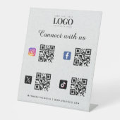 Qr-Code-Logo-Twitter Facebook Grau Sockelschild (Vorderseite)