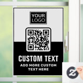 QR-Code, Logo und benutzerdefinierter Text in Schw Fensteraufkleber (Zuhause)