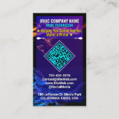 QR-Code, Logo und Slogan | Heizung und Kühlung Visitenkarte (Vorderseite)