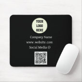 QR-Code-Logo Unternehmen Schwarz Geschäftlich Corp Mousepad (Mit Mouse)