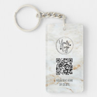 QR-Code-Logo Weißes Gold-Marmor-Geschäft
