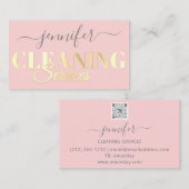 QR Code Logoreinigung Dienstleistungen Goldenes Sk Visitenkarte (Vorne/Hinten)