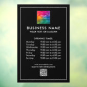 QR-Code-Logos Öffnungszeiten Einfach Minimalistisc Fensteraufkleber (Blatt 3)