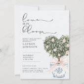 QR Code Love in Bloom Chinoiserie Bridal Shower Einladung (Vorderseite)