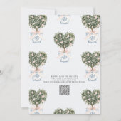 QR Code Love in Bloom Chinoiserie Bridal Shower Einladung (Rückseite)
