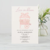 QR Code Love in Bloom Flower Market Bridal Shower Einladung (Stehend Vorderseite)