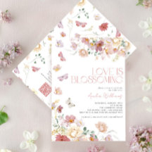QR Code Love is Blossoming Pink Bridal Shower