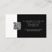 QR-Code-Loyalität für Black Business-Logo Visitenkarte (Rückseite)