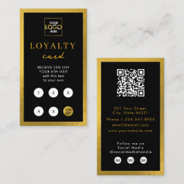 QR-Code-Loyalität für Black Gold-Business-Logos Visitenkarte
