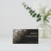 QR Code Luminous Gold Glitzer Stars Wellness Visitenkarte (Stehend Vorderseite)
