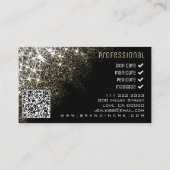 QR Code Luminous Gold Glitzer Stars Wellness Visitenkarte (Rückseite)