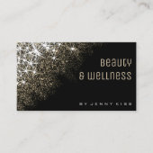 QR Code Luminous Gold Glitzer Stars Wellness Visitenkarte (Vorderseite)