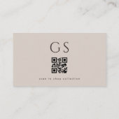 QR Code Luxury Boutique Taupe Neutral Visitenkarte (Rückseite)