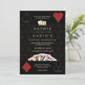 QR Code Luxury Casino Vegas Poker Hochzeit Einladung (Stehend Vorderseite)