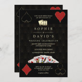 QR Code Luxury Casino Vegas Poker Hochzeit Einladung (Vorne/Hinten)