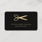 QR Code Luxury Gold Black Beruflich Visitenkarte (Vorderseite)