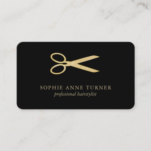 QR Code Luxury Gold Black Beruflich Visitenkarte (Vorderseite)