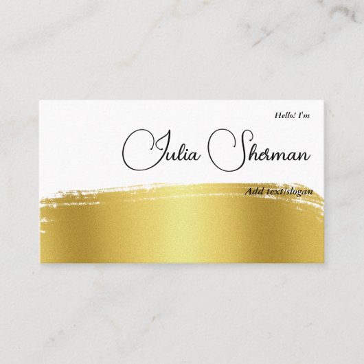 QR Code Luxury Monogram Gold Black Script Minimal Visitenkarte (Vorderseite)