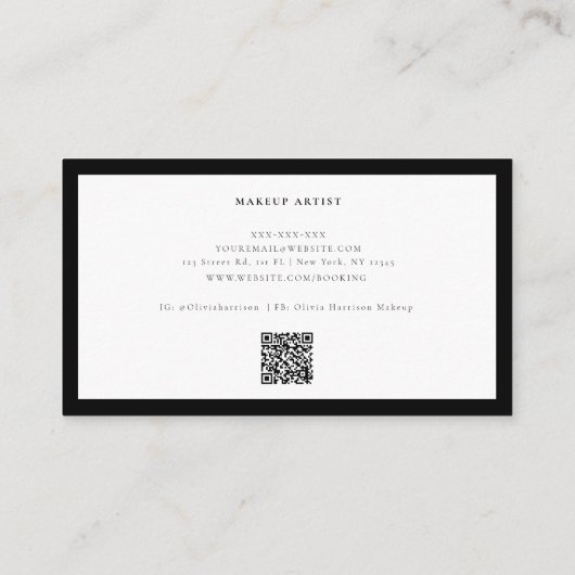 QR Code Luxus Minimalistische Visitenkarte (Rückseite)