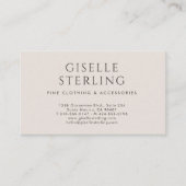 QR-Code Luxusboutique Taupe Neutral Visitenkarte (Vorderseite)