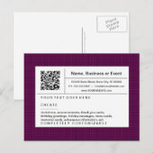 QR-Code: magenta kariert Einladungspostkarte (Vorne/Hinten)