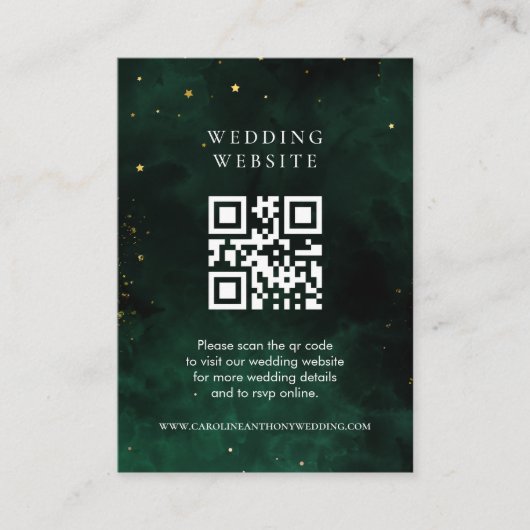Qr Code Magical Dark Emerald Green Begleitkarte (Vorderseite)
