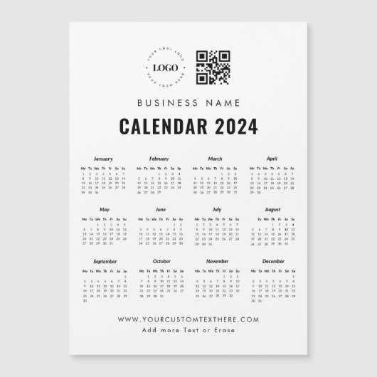 QR-Code-Magnet 2024-Kalender für kundenspezifische Magneteinladung (Vorderseite)