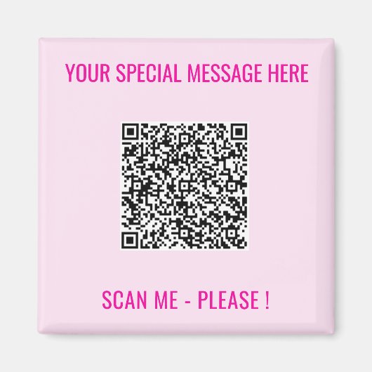 QR Code Magnet Ihr Text Sondervorteil Überraschung (Vorne)