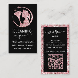 QR code Maid Rose Pink Cleaning Service Visitenkarte