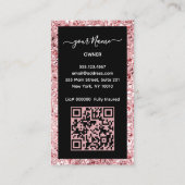 QR code Maid Rose Pink Cleaning Service Visitenkarte (Rückseite)
