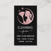 QR code Maid Rose Pink Cleaning Service Visitenkarte (Vorderseite)