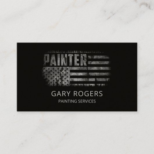 QR Code Mainter American Flag Visitenkarte (Vorderseite)