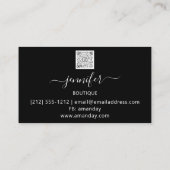 QR Code Makeup Artist Gold Confetti Rose Black Visitenkarte (Rückseite)