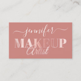 QR Code Makeup Artist Gold Confetti Rose Pulver Visitenkarte