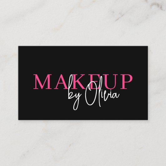 QR Code Makeup Artist Hot Pink Social Media Visitenkarte (Vorderseite)