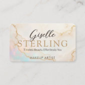 QR Code Makeup Artist Opal Stone Visitenkarte (Vorderseite)