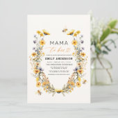 QR Code Mama to Bee Wildblume Baby Shower Einladung (Stehend Vorderseite)