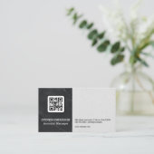 QR-Code | Marble Luxury Business Card Visitenkarte (Stehend Vorderseite)