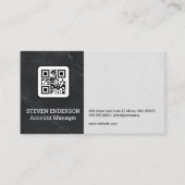 QR-Code | Marble Luxury Business Card Visitenkarte (Vorderseite)