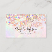 QR Code Marbled Makeup Artist Holographic Glitzer Visitenkarte (Vorderseite)