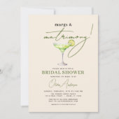 QR Code Margs and Matrimony Modernes Brautparty Einladung (Vorderseite)