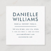 QR-Code-Markenzeichen Notar Quadratische Visitenkarte (Rückseite)