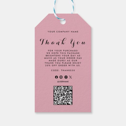 QR-Code-Markierung für Firmenlogos Geschenkanhänger (Rückseite)