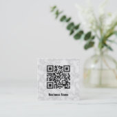 QR-Code-Marmor Quadratische Visitenkarte (Stehend Vorderseite)