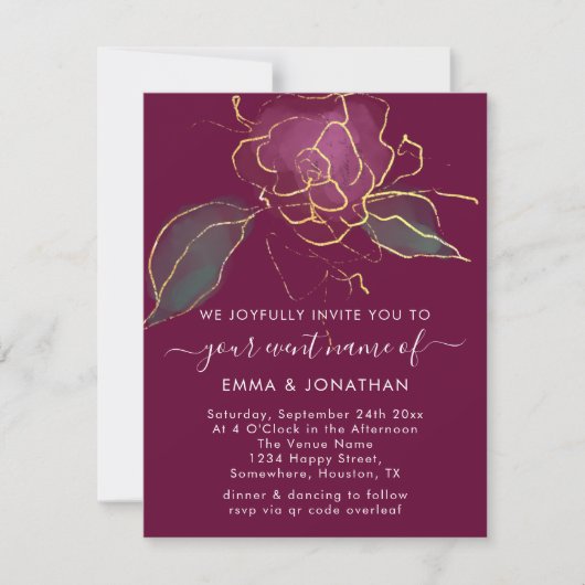 QR-Code Marsala Golden Blume (Vorderseite)