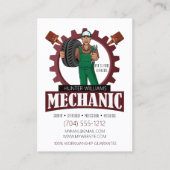 QR-Code Mechanischer Auto Instandhaltungsstahl Visitenkarte (Vorderseite)