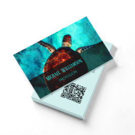 QR-Code Meeresschildkröten-Foto | Küste Visitenkarte
