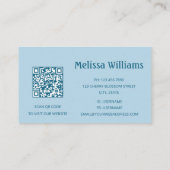 QR-Code Meereswellen-Initialen Visitenkarte (Rückseite)