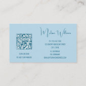 QR-Code Meereswellen-Initialen Visitenkarte (Rückseite)