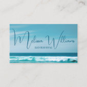 QR-Code Meereswellen-Initialen Visitenkarte (Vorderseite)